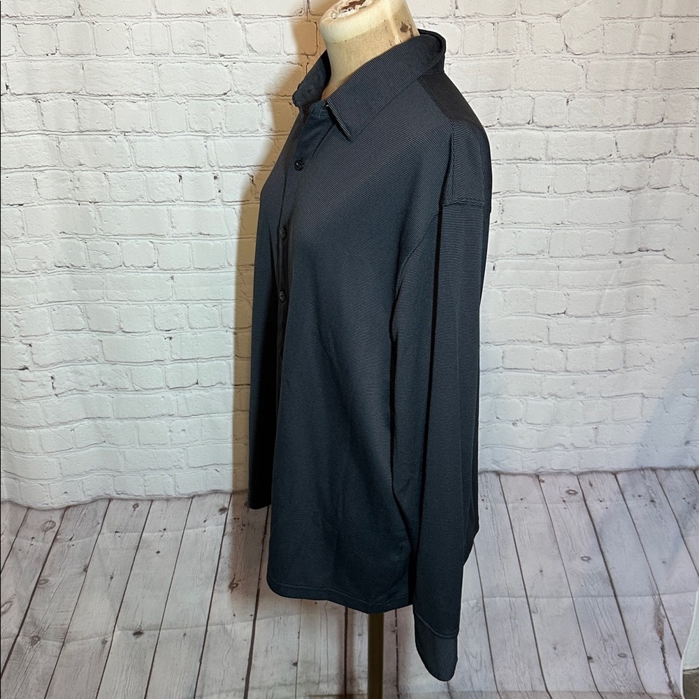Haggar soft mens Charcoal casual button up size xl - Picture 3 of 6